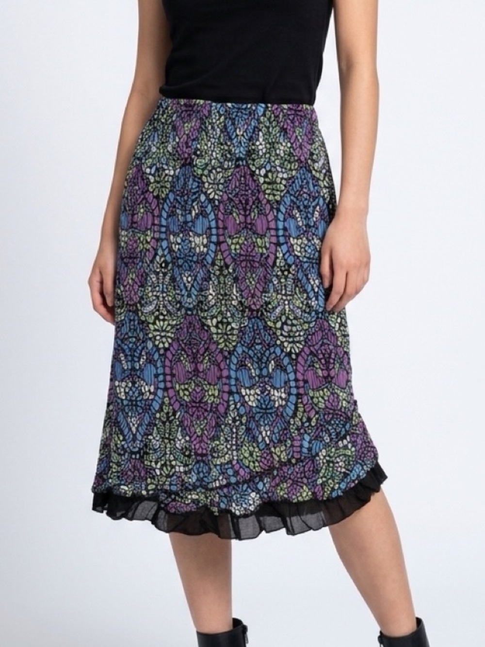 Nanette Lepore Multi-Color Patterned Elastic Waist Skirt